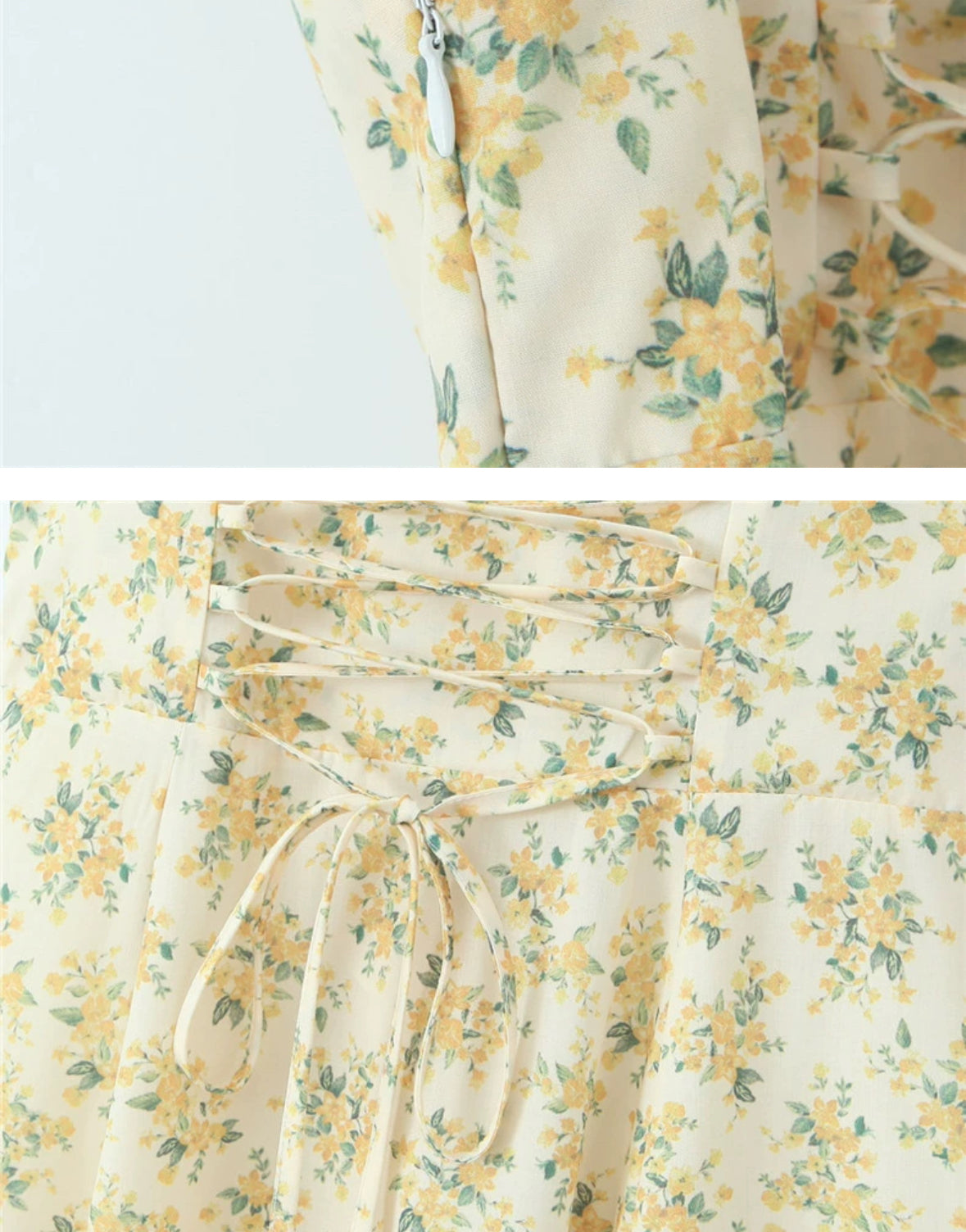 Ella Sweetheart Floral Dress in Yellow