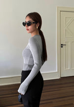 Load image into Gallery viewer, Duo Ribbed Knit Top in Grey
