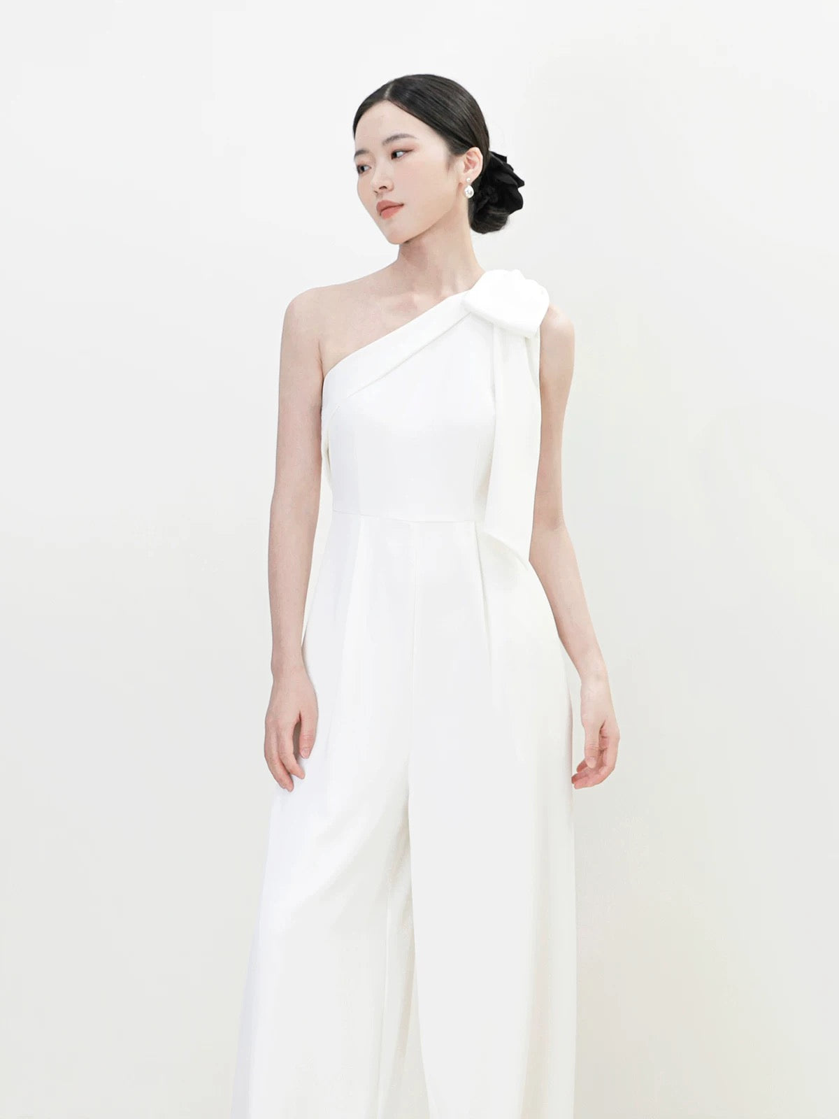 Toga Bow Maxi Pocket Jumpsuit in White