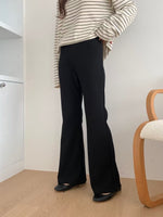 Load image into Gallery viewer, Korean Hidden Waistband Stretch Pants in Black
