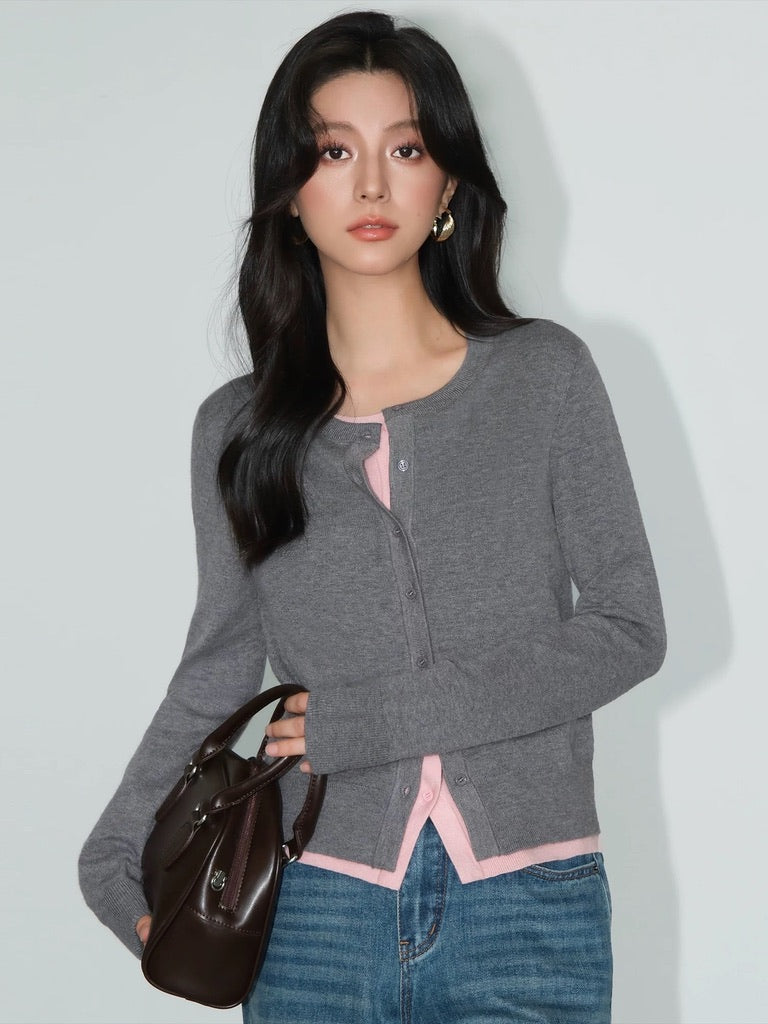 Mock Layer Cardigan [3 Colours]