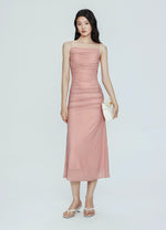 Load image into Gallery viewer, Tulle Layer Stretch Camisole Dress in Pink
