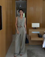 Load image into Gallery viewer, Slit Pocket Wide Leg Tailored Trousers in Greige
