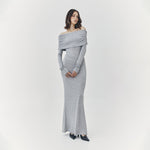 Load image into Gallery viewer, Esme Off Shoulder Maxi Dress in Grey
