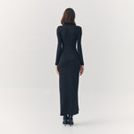 Load image into Gallery viewer, Evangeline Turtleneck Maxi Dress in Black
