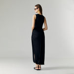 Load image into Gallery viewer, Evel Drape Stretch Dress in Black
