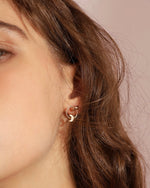 Load image into Gallery viewer, Star &amp; Moon Loop Stud Earrings
