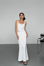 Load image into Gallery viewer, Asymmetric Drape Top in White
