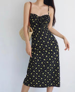 Load image into Gallery viewer, Aeoli Floral Tie Strap Dress in Black
