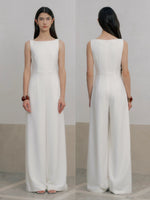 Load image into Gallery viewer, Tailored Pocket Maxi Jumpsuit in White
