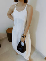 Load image into Gallery viewer, Korean Deep Cut Cami Maxi Dress in White
