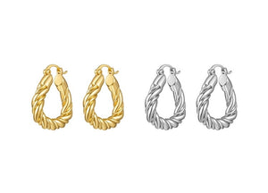 Twist Loop Earrings in Gold