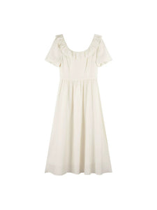 Tencel Short Sleeve Dress in Cream