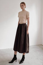 Load image into Gallery viewer, Korean Diino Textured A-Line Skirt [2 Colours]
