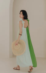 Load image into Gallery viewer, Duo Tie Strap Maxi Dress in Green
