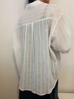 Load image into Gallery viewer, Korean Textured Cotton Oversized Shirt in White
