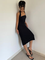 Load image into Gallery viewer, Halter Bodycon Midi Dress in Black
