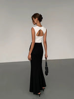 Load image into Gallery viewer, Bias Cut Knit Maxi Skirt in Black
