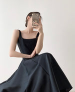 Load image into Gallery viewer, Sleeveless Flare Midi Dress in Black
