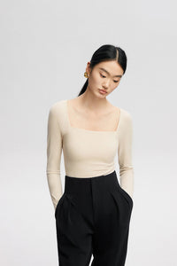 Square Neck Shelf Bra Top [2 Colours]