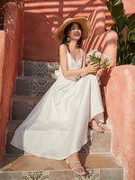 Load image into Gallery viewer, [Ready to Ship] Sandstone Tie Maxi Dress in White
