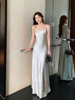 Load image into Gallery viewer, Textured Drop Back Cami Gown in Cream
