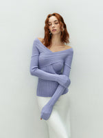Load image into Gallery viewer, Cross Over Long Sleeve Top in Purple
