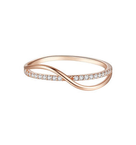 Set of 4 Rose Gold Diamante Rings