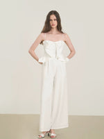 Load image into Gallery viewer, Bow Cami Pocket Maxi Jumpsuit in White
