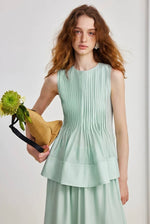 Load image into Gallery viewer, Pleated Peplum Top // Midi Skirt Set [2 colours]
