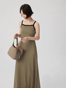 Striped Cami Knit Maxi Dress in Multi