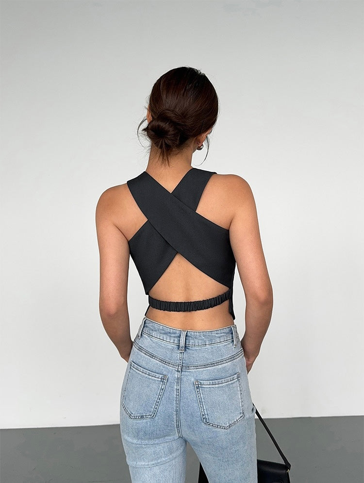 Back Cutout Tailored Vest [2 Colours]