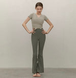 Load image into Gallery viewer, High Rise Cutout Back Flare Leggings [2 Colours]
