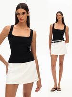Load image into Gallery viewer, Classic Square Neck Stretch Tank Top [4 Colours]
