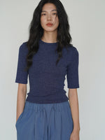 Load image into Gallery viewer, Melange Mid Sleeve Knit Top [2 Colours]
