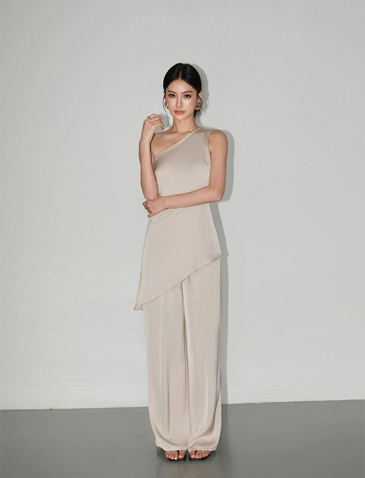 Satin Toga Top // Wide Leg Pants [2 Colours]