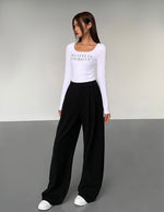 Load image into Gallery viewer, Loop Wide Leg Hook Trousers in Black
