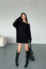 Load image into Gallery viewer, 2- Way Woolly Knit Dress Sweater [2 Colours]
