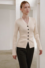 Load image into Gallery viewer, Korean Pocket Knit Cardigan in Cream
