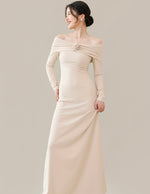 Load image into Gallery viewer, Off Shoulder Rose Flare Maxi Dress [2 Colours]
