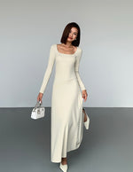 Load image into Gallery viewer, Padded Light Knit Long Sleeve Dress [2 Colours]
