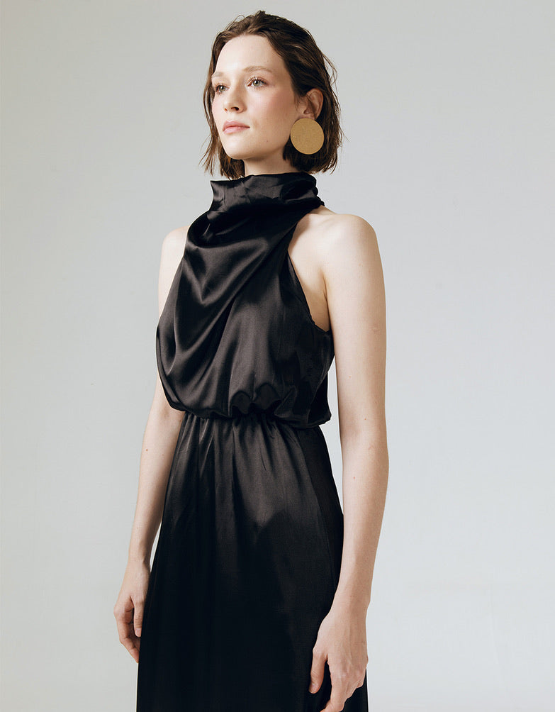 Amelia Ruffle Dress in Black