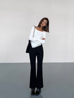Load image into Gallery viewer, Off Shoulder Fray Hem Top in White
