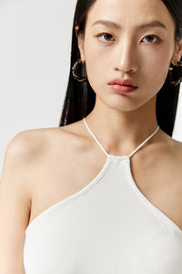 2-Way Halter Toga Top in White