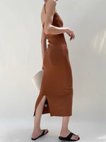 Load image into Gallery viewer, Knitted Cami Slip Dress in Brown
