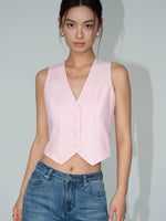 Load image into Gallery viewer, Linen Cropped Vest [2 Colours]
