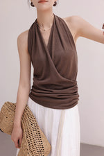 Load image into Gallery viewer, Tencel Drop Back Halter Top [2 Colours]
