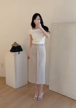 Load image into Gallery viewer, Korean Rotu Ruched Stretch Blouse [2 Colours]
