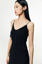 Load image into Gallery viewer, Cami Ruffle Maxi Dress in Black
