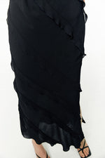 Load image into Gallery viewer, Cami Ruffle Maxi Dress in Black
